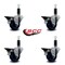 Service Caster 3'' Solid Poly Swivel 1-1/8'' Expanding Stem Caster Set with Brake, 4PK SCC-EX20S314-SPUS-PLB-118-4 - alternate 4